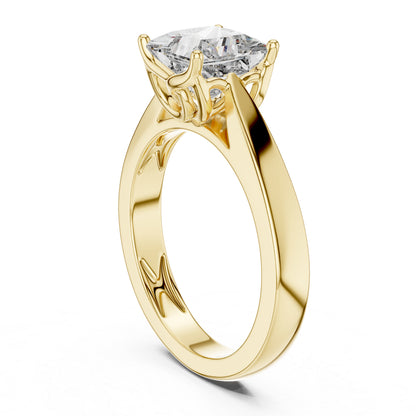 Princess Cut Lab-Grown Diamond Bridal Ring in 14K Yellow Gold - Pure Carat