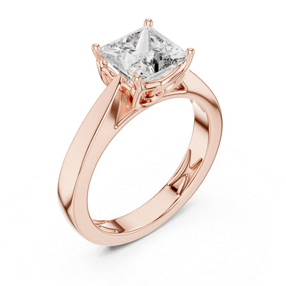 Princess Cut Lab-Grown Diamond Bridal Ring in 14K Yellow Gold - Pure Carat