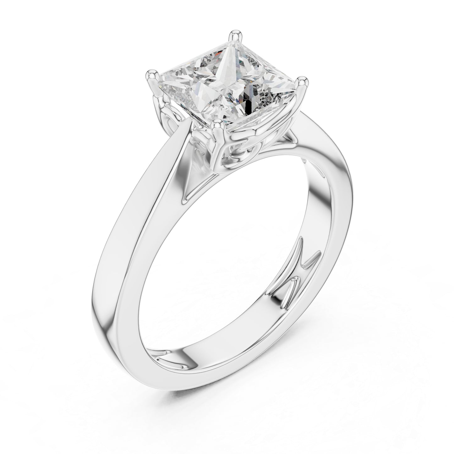 Princess Cut Lab-Grown Diamond Bridal Ring in 14K Yellow Gold - Pure Carat