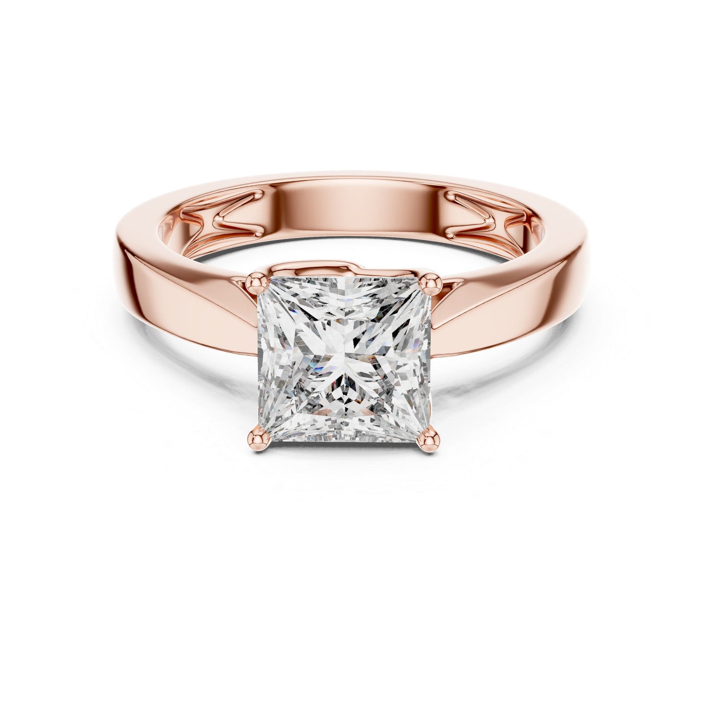 Princess Cut Lab-Grown Diamond Bridal Ring in 14K Yellow Gold - Pure Carat