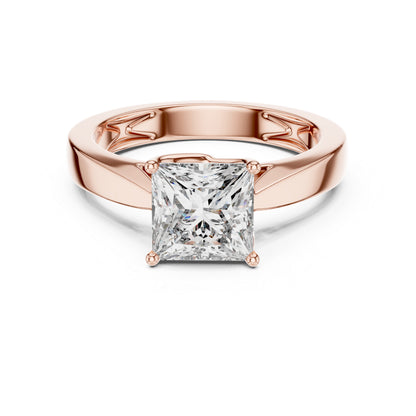 Princess Cut Lab-Grown Diamond Bridal Ring in 14K Yellow Gold - Pure Carat