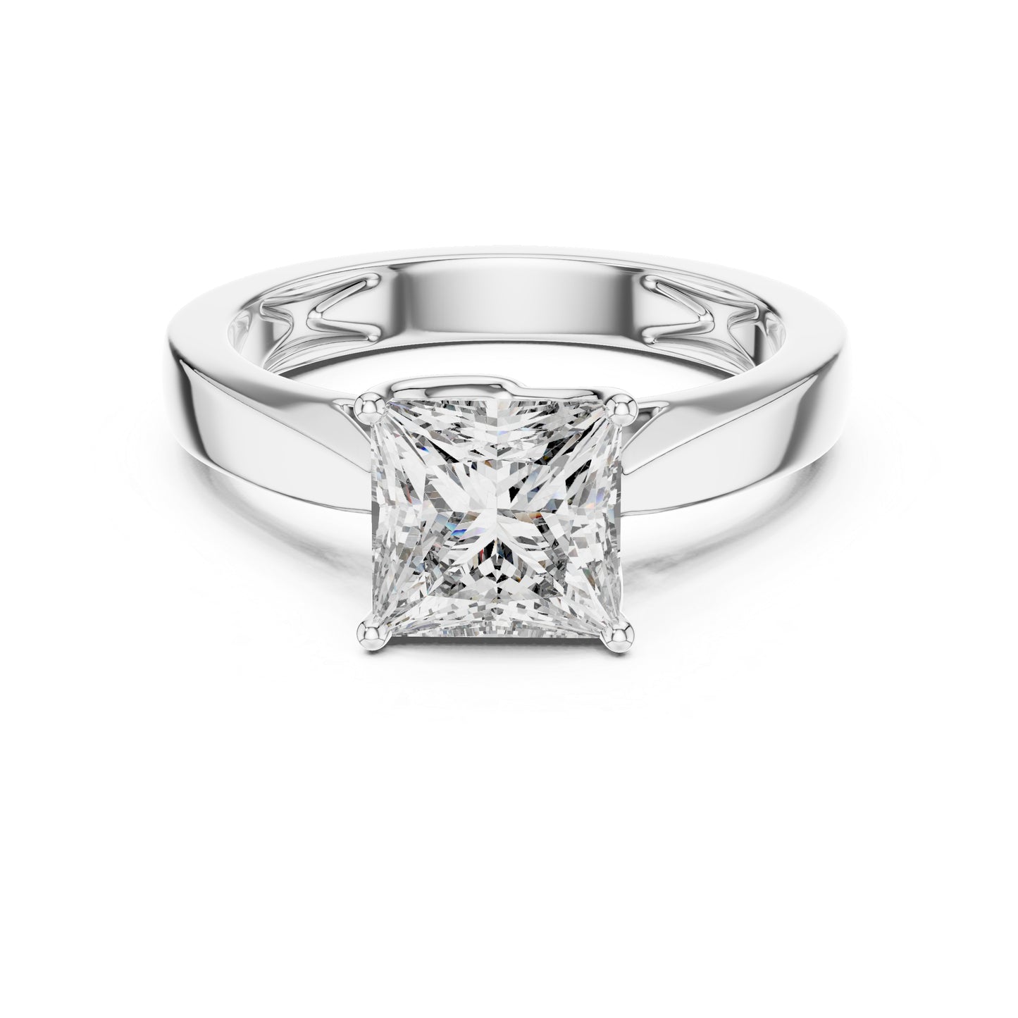 Princess Cut Lab-Grown Diamond Bridal Ring in 14K Yellow Gold - Pure Carat