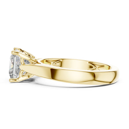 Princess Cut Lab-Grown Diamond Bridal Ring in 14K Yellow Gold - Pure Carat