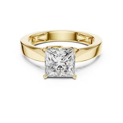Princess Cut Lab-Grown Diamond Bridal Ring in 14K Yellow Gold - Pure Carat
