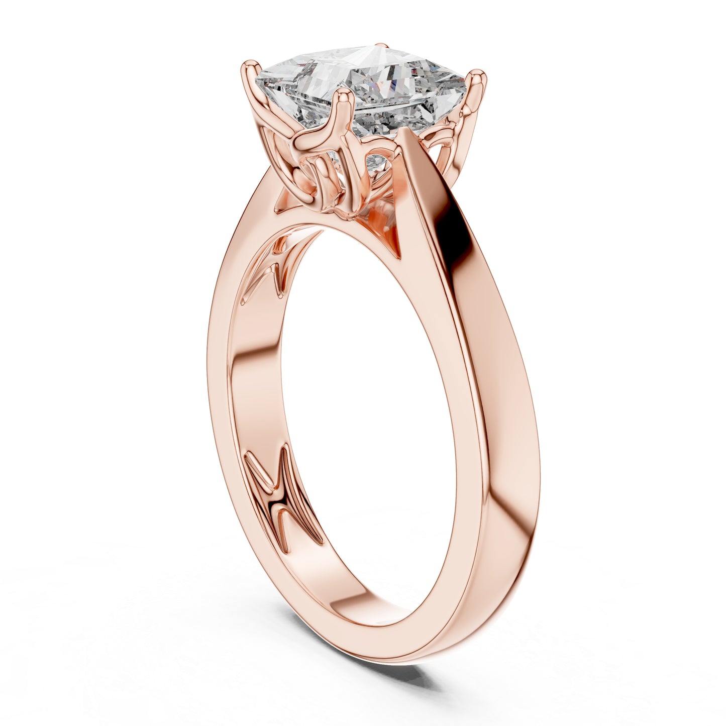 Princess Cut Lab-Grown Diamond Bridal Ring in 14K Yellow Gold - Pure Carat