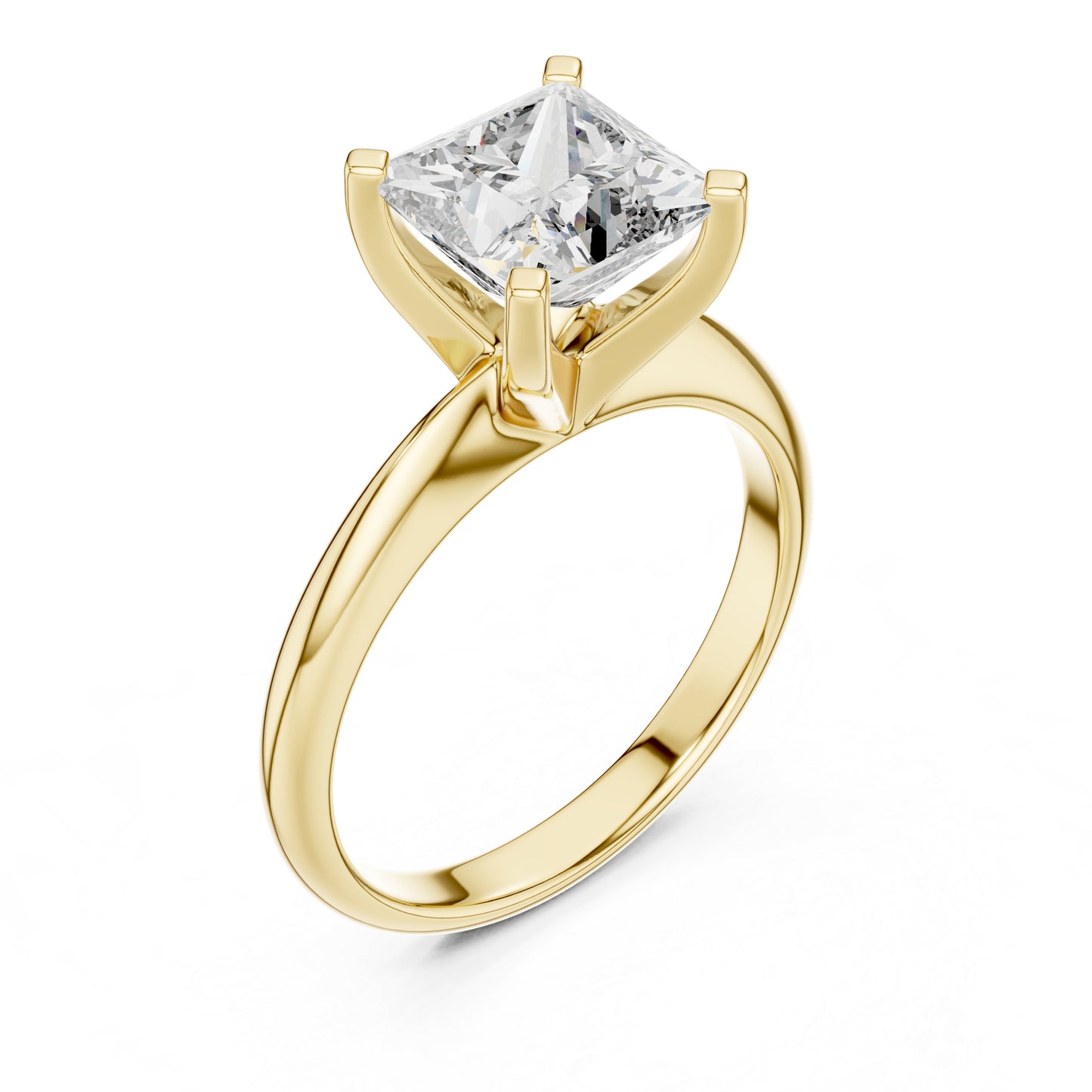 Women's Diamond Ring - Princess Cut Lab-Grown Stone in 18K Rose Gold - Pure Carat