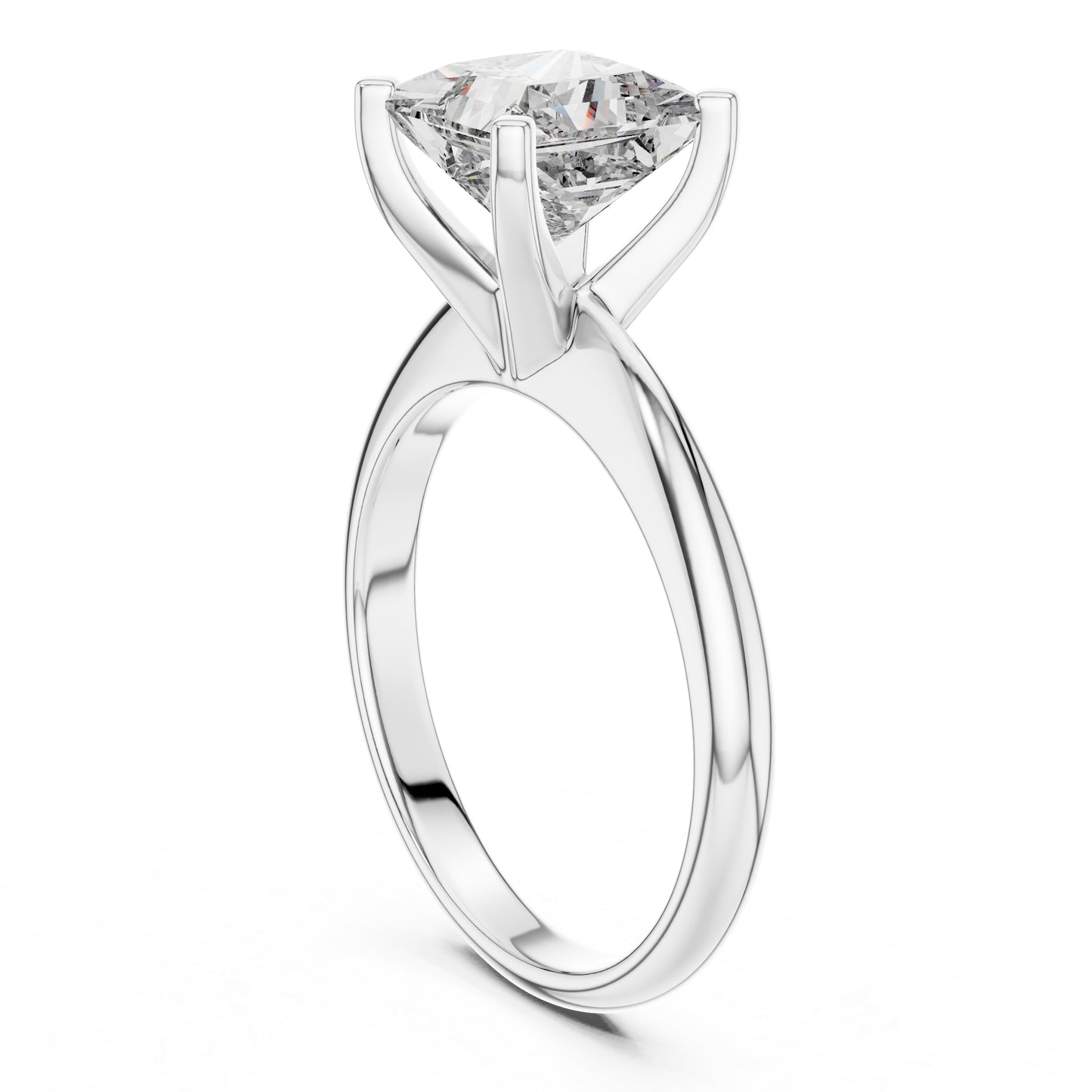 Women's Diamond Ring - Princess Cut Lab-Grown Stone in 18K Rose Gold - Pure Carat