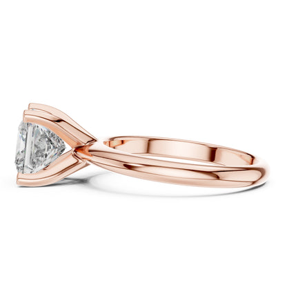 Women's Diamond Ring - Princess Cut Lab-Grown Stone in 18K Rose Gold - Pure Carat