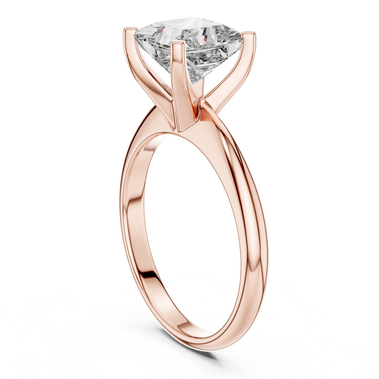 Women's Diamond Ring - Princess Cut Lab-Grown Stone in 18K Rose Gold - Pure Carat