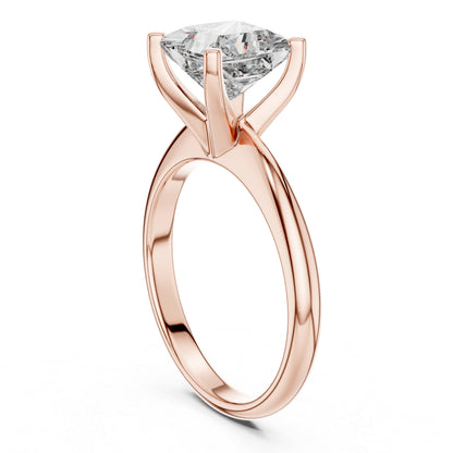 Women's Diamond Ring - Princess Cut Lab-Grown Stone in 18K Rose Gold - Pure Carat