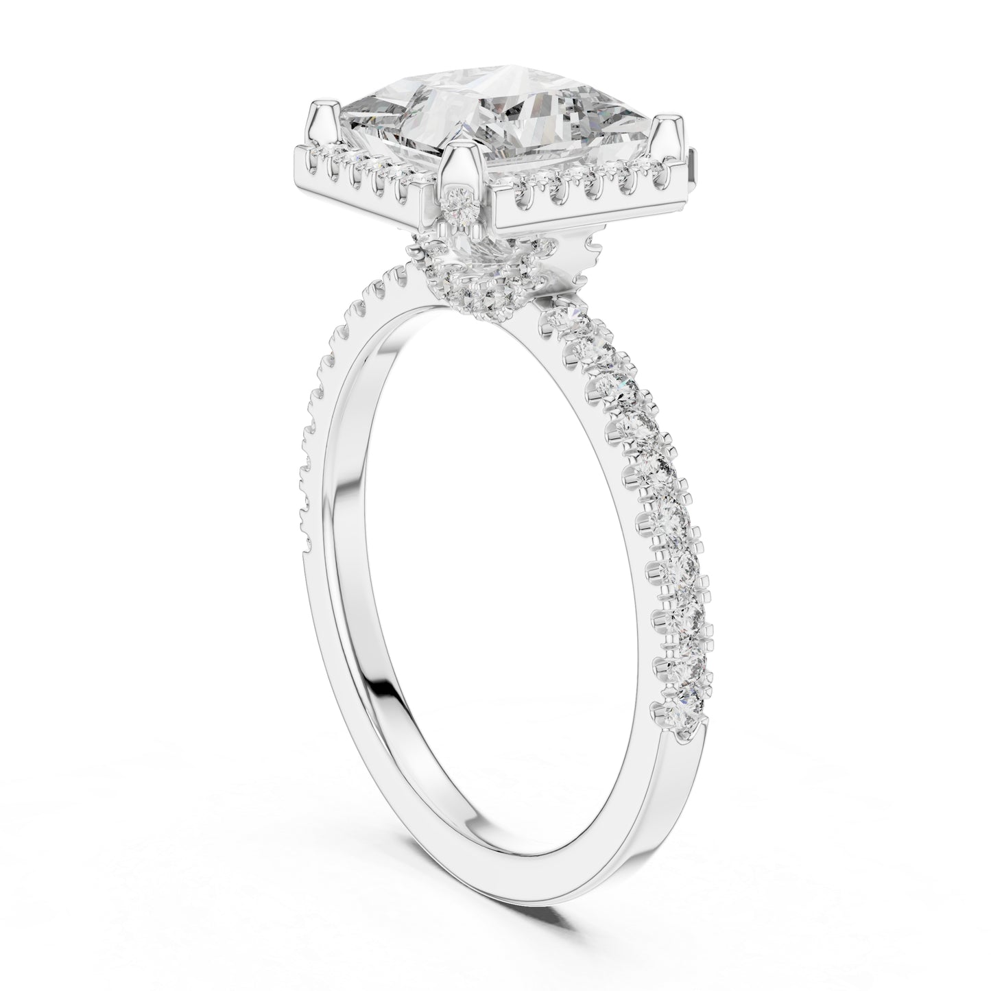 Princess & Round Lab-Grown Diamond Ring in 14K Yellow Gold – Pure Carat