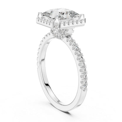 Princess & Round Lab-Grown Diamond Ring in 14K Yellow Gold – Pure Carat