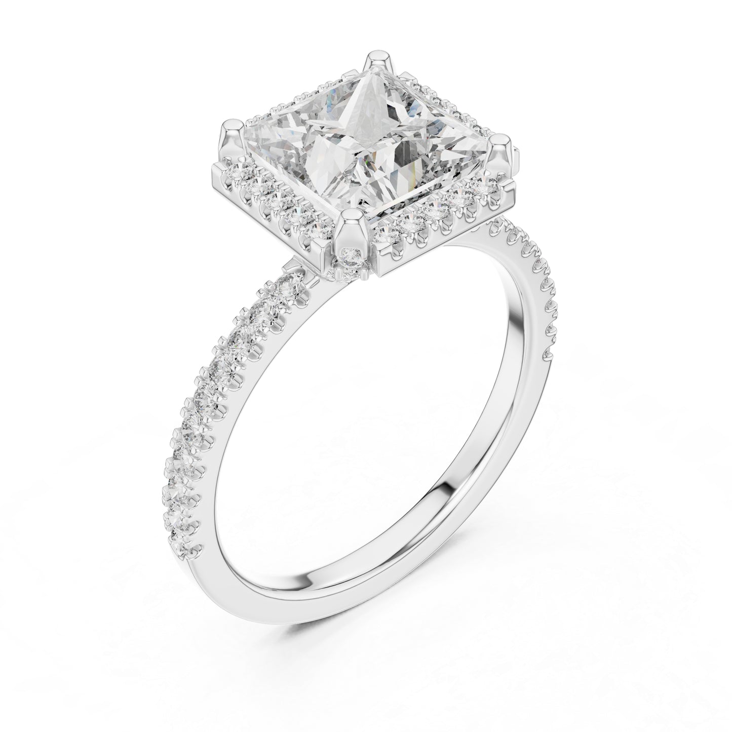 Princess & Round Lab-Grown Diamond Ring in 14K Yellow Gold – Pure Carat