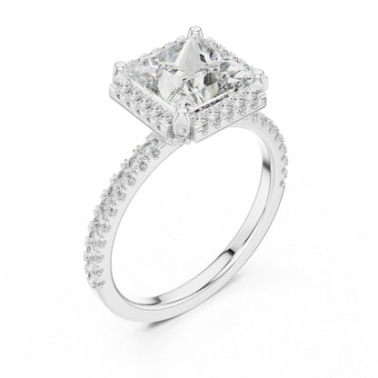Princess & Round Lab-Grown Diamond Ring in 14K Yellow Gold – Pure Carat