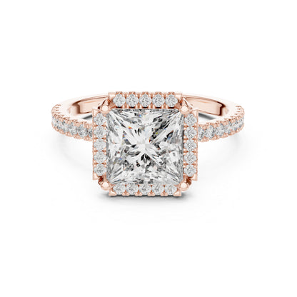 Princess & Round Lab-Grown Diamond Ring in 14K Yellow Gold – Pure Carat