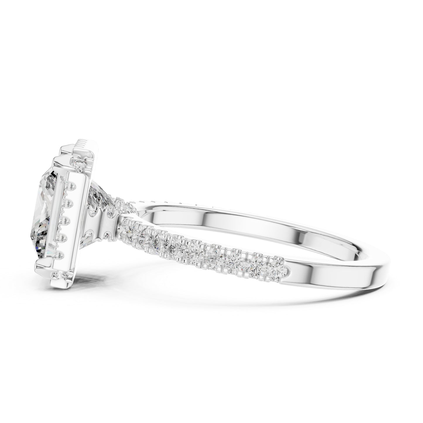 Princess & Round Lab-Grown Diamond Ring in 14K Yellow Gold – Pure Carat