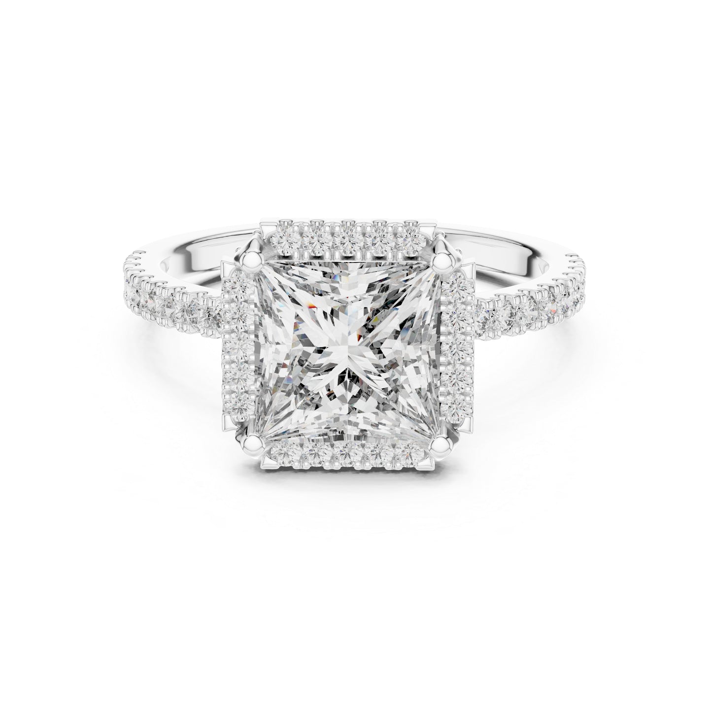 Princess & Round Lab-Grown Diamond Ring in 14K Yellow Gold – Pure Carat