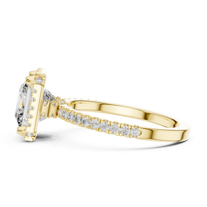 Princess & Round Lab-Grown Diamond Ring in 14K Yellow Gold – Pure Carat