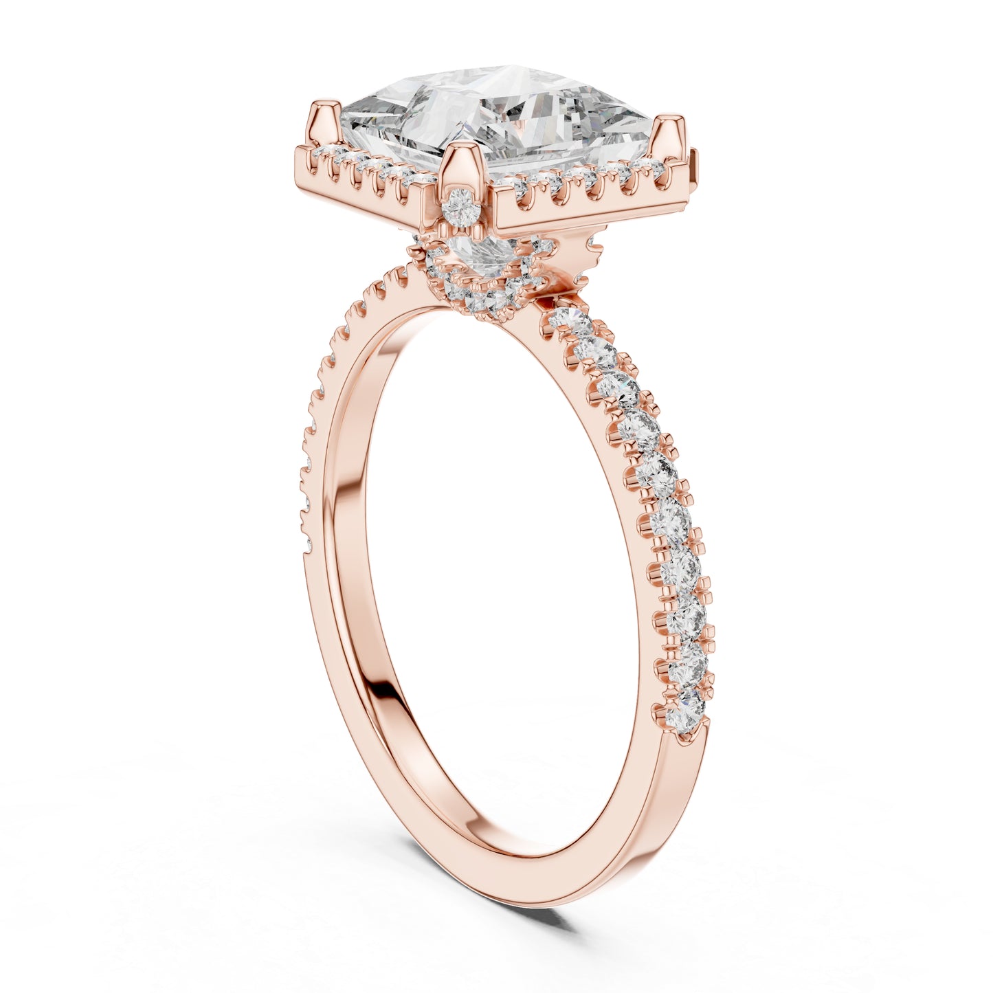 Princess & Round Lab-Grown Diamond Ring in 14K Yellow Gold – Pure Carat