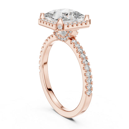 Princess & Round Lab-Grown Diamond Ring in 14K Yellow Gold – Pure Carat