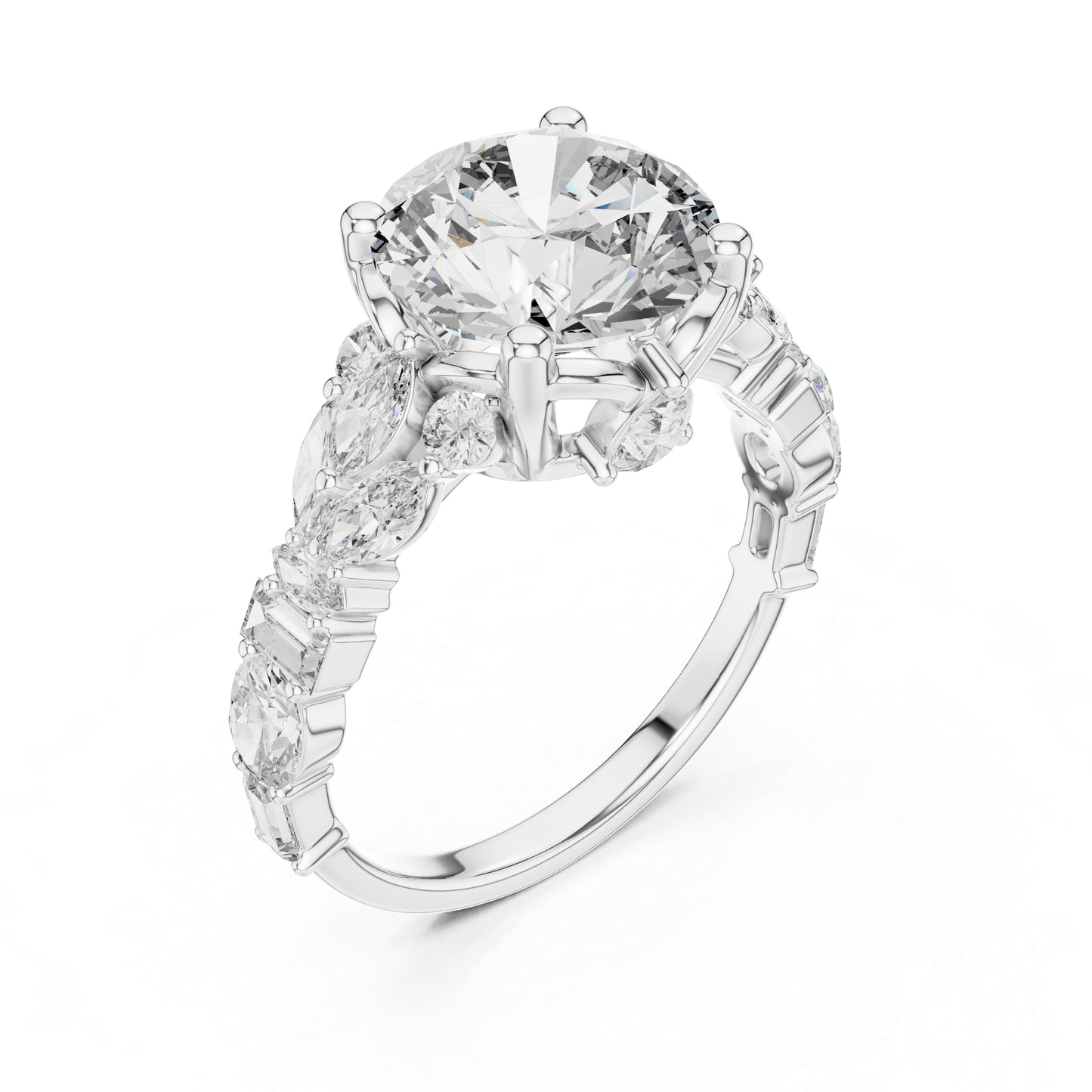 Women's Ring | Marquise, Oval & Round Lab-Grown Diamonds in 18K Yellow Gold – Pure Carat