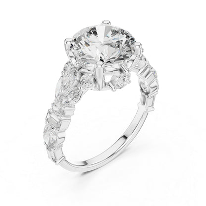 Women's Ring | Marquise, Oval & Round Lab-Grown Diamonds in 18K Yellow Gold – Pure Carat