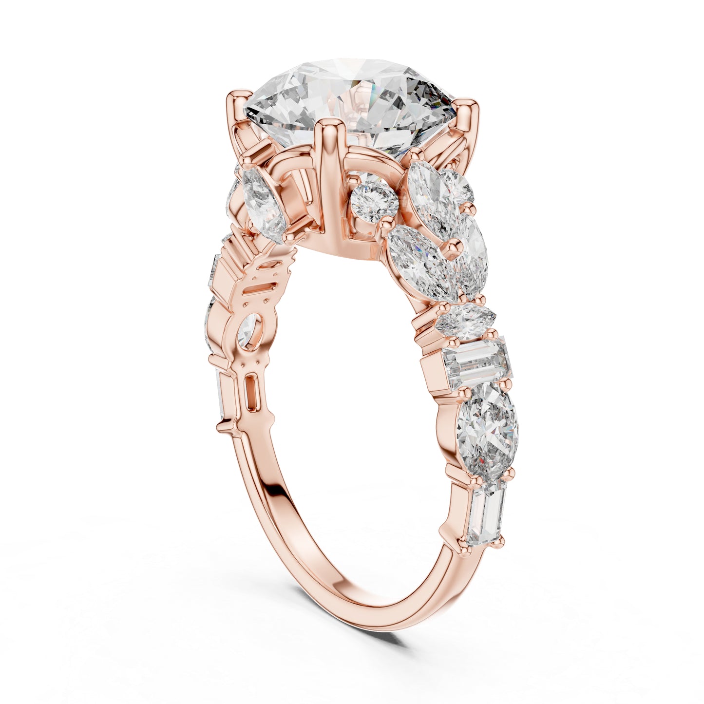 Women's Ring | Marquise, Oval & Round Lab-Grown Diamonds in 18K Yellow Gold – Pure Carat