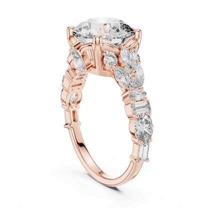 Women's Ring | Marquise, Oval & Round Lab-Grown Diamonds in 18K Yellow Gold – Pure Carat