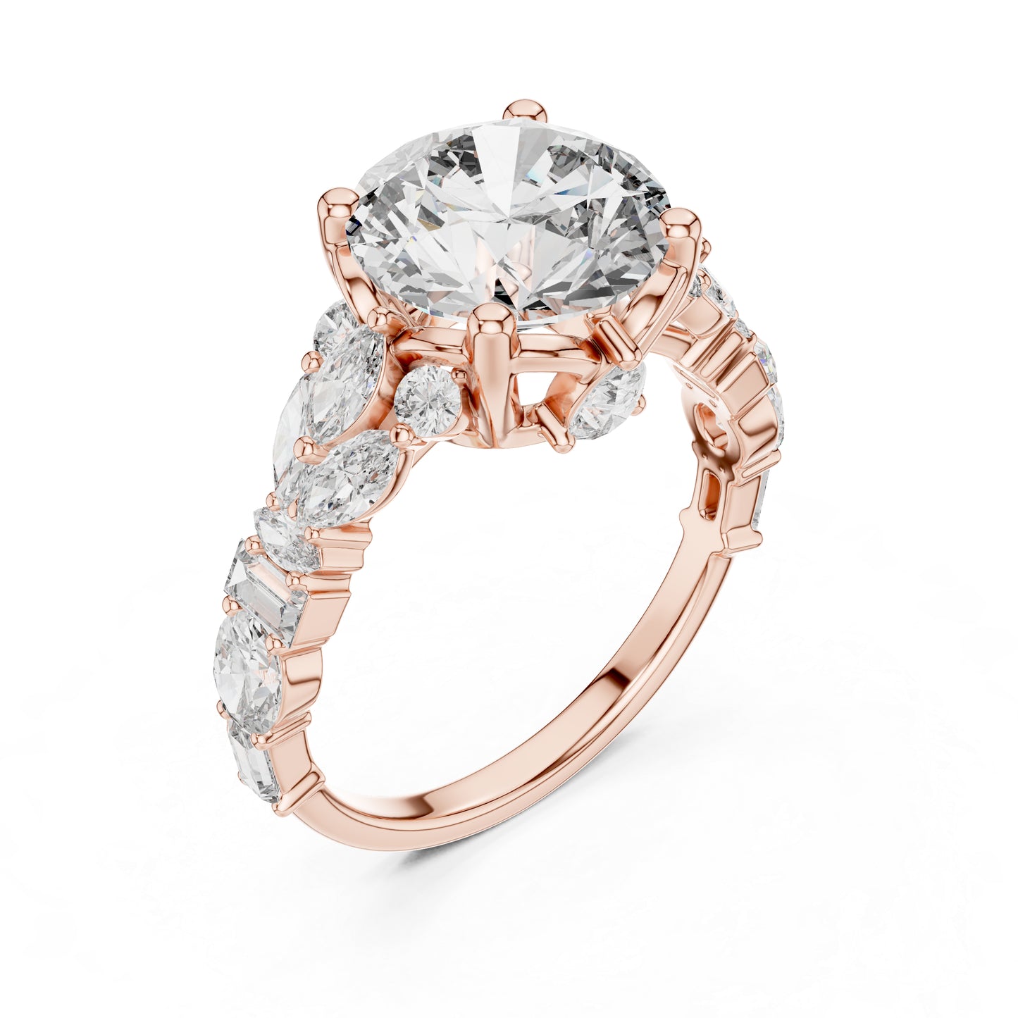 Women's Ring | Marquise, Oval & Round Lab-Grown Diamonds in 18K Yellow Gold – Pure Carat