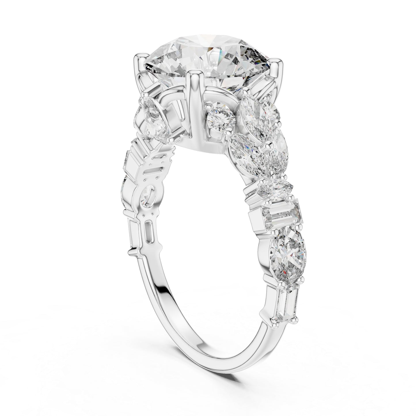 Women's Ring | Marquise, Oval & Round Lab-Grown Diamonds in 18K Yellow Gold – Pure Carat