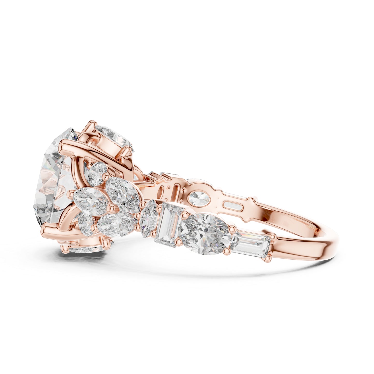 Women's Ring | Marquise, Oval & Round Lab-Grown Diamonds in 18K Yellow Gold – Pure Carat