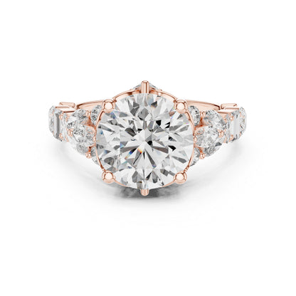 Women's Ring | Marquise, Oval & Round Lab-Grown Diamonds in 18K Yellow Gold – Pure Carat