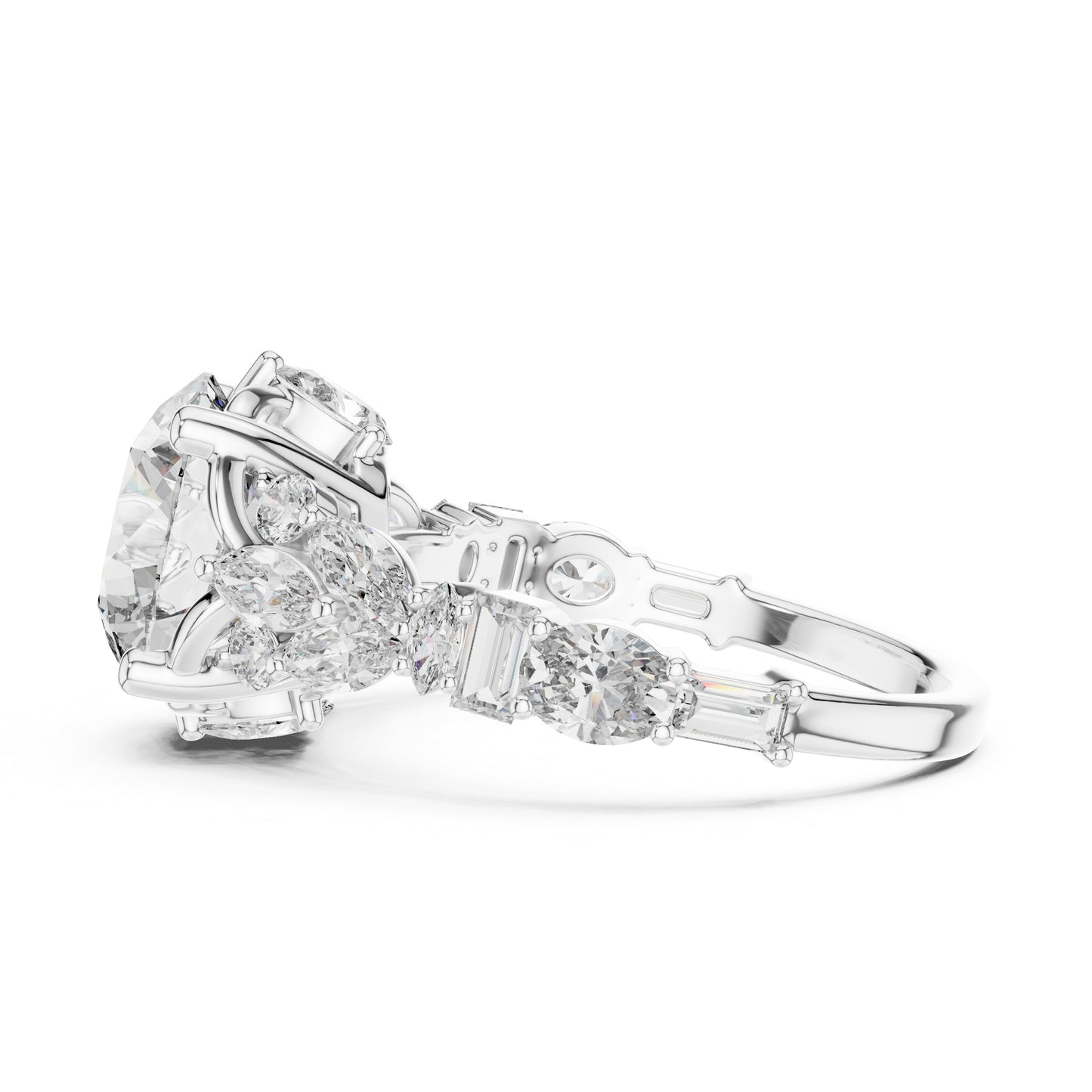 Women's Ring | Marquise, Oval & Round Lab-Grown Diamonds in 18K Yellow Gold – Pure Carat