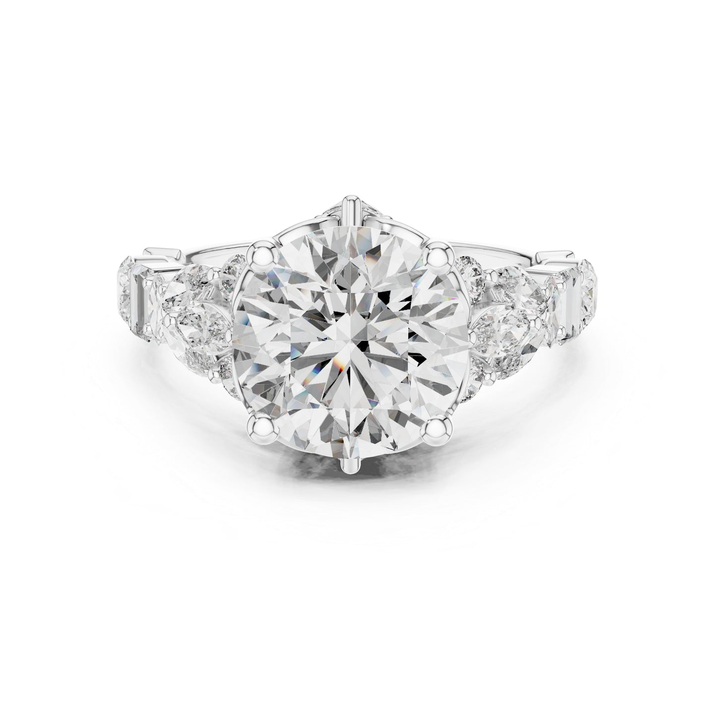 Women's Ring | Marquise, Oval & Round Lab-Grown Diamonds in 18K Yellow Gold – Pure Carat