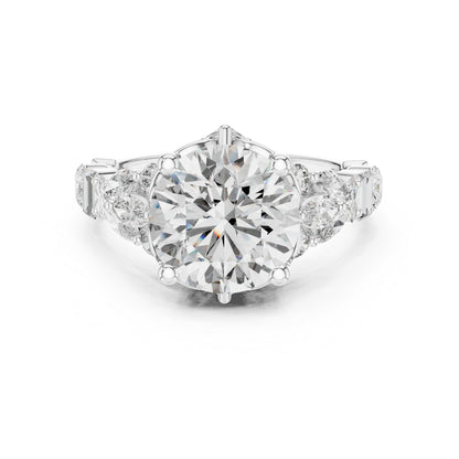 Women's Ring | Marquise, Oval & Round Lab-Grown Diamonds in 18K Yellow Gold – Pure Carat