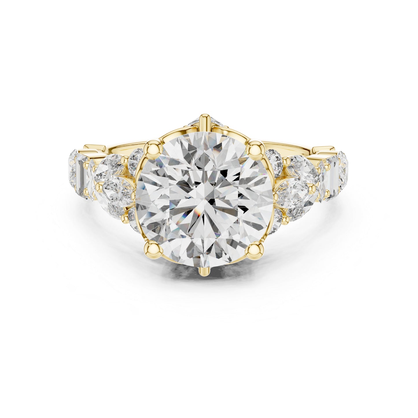 Women's Ring | Marquise, Oval & Round Lab-Grown Diamonds in 18K Yellow Gold – Pure Carat