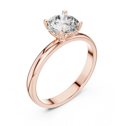14K Rose Gold Round Lab-Grown Diamond Ring for Women | PureCarat