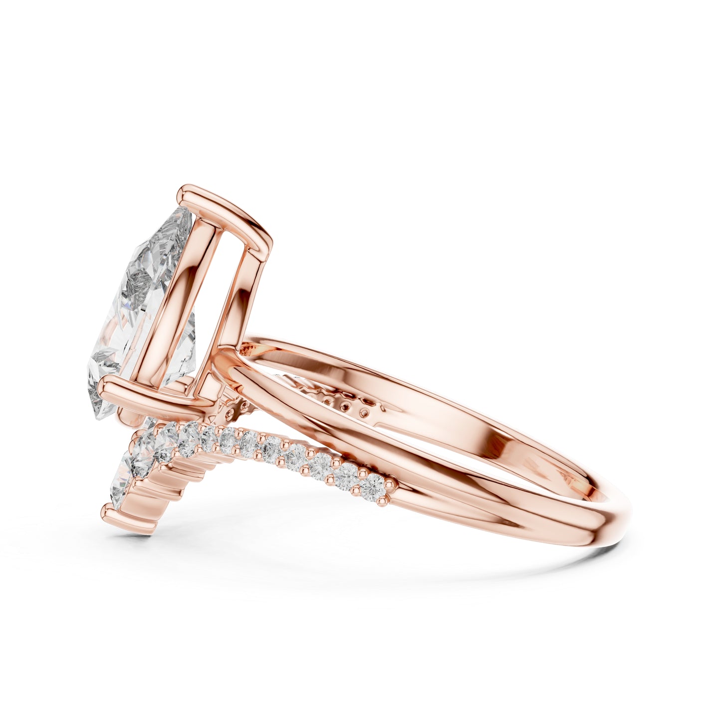 18K White Gold Oval & Round Lab-Grown Diamond Ring for Women – Pure Carat