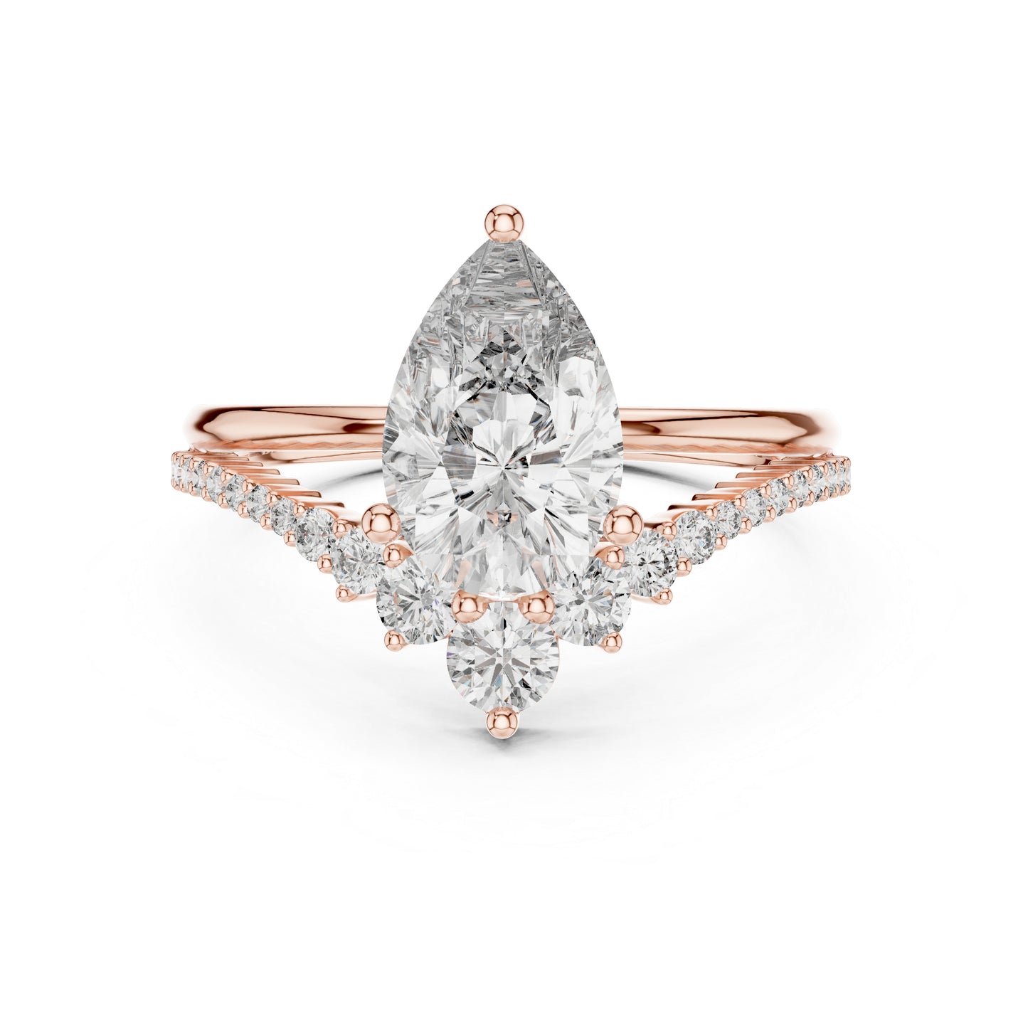 18K White Gold Oval & Round Lab-Grown Diamond Ring for Women – Pure Carat