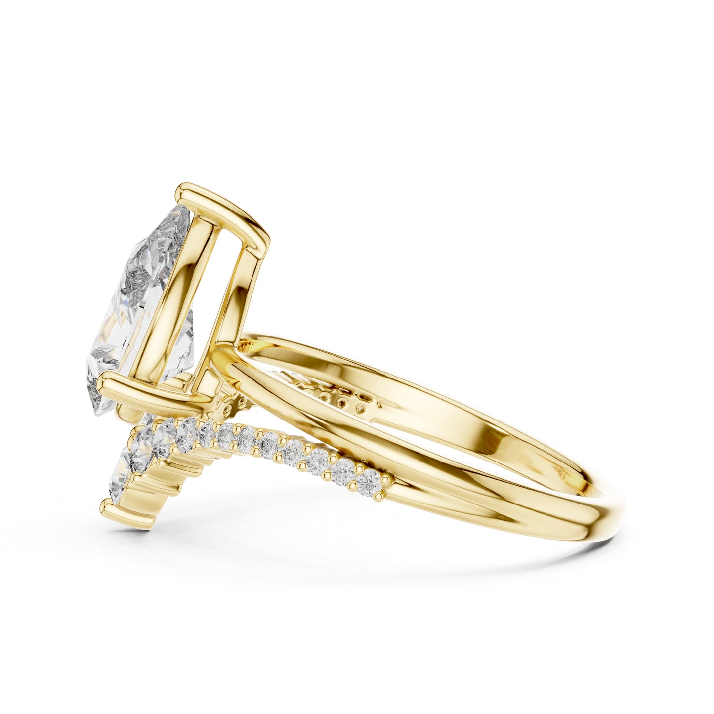 18K White Gold Oval & Round Lab-Grown Diamond Ring for Women – Pure Carat