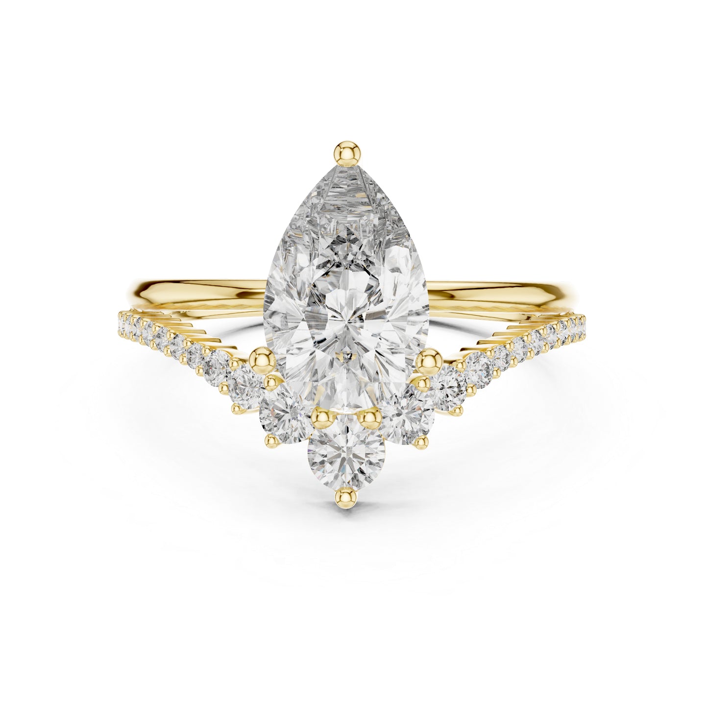 18K White Gold Oval & Round Lab-Grown Diamond Ring for Women – Pure Carat