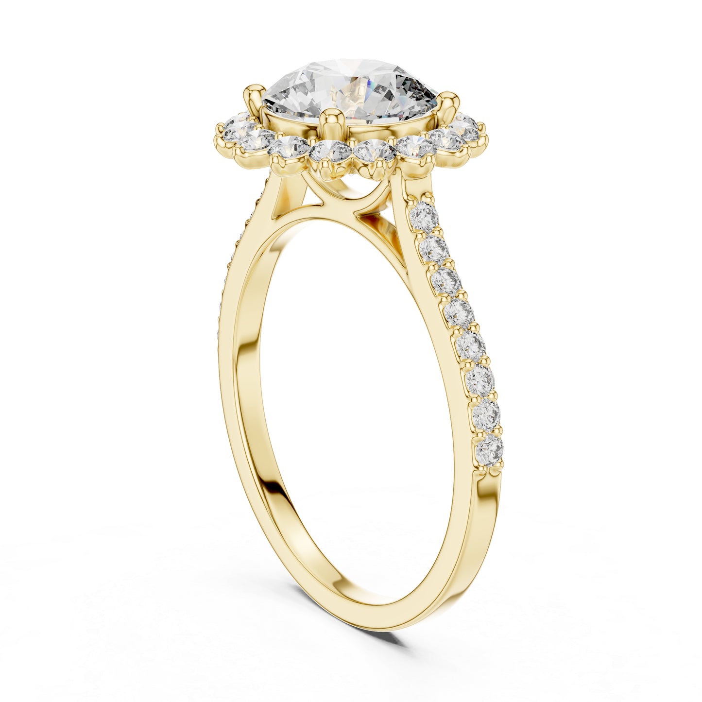 18K Yellow Gold Round Lab-Grown Diamond Ring for Women – Pure Carat