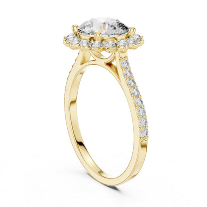 18K Yellow Gold Round Lab-Grown Diamond Ring for Women – Pure Carat