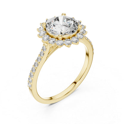 18K Yellow Gold Round Lab-Grown Diamond Ring for Women – Pure Carat