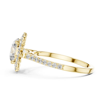 18K Yellow Gold Round Lab-Grown Diamond Ring for Women – Pure Carat