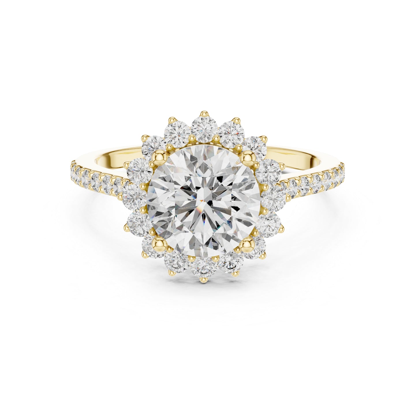 18K Yellow Gold Round Lab-Grown Diamond Ring for Women – Pure Carat