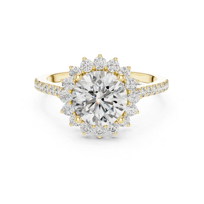18K Yellow Gold Round Lab-Grown Diamond Ring for Women – Pure Carat