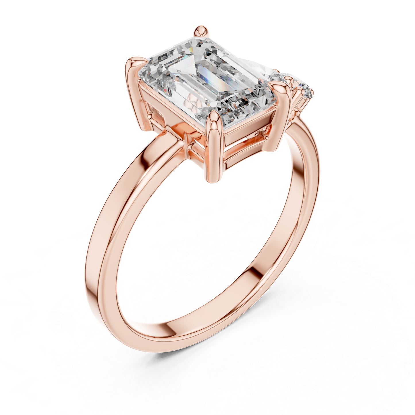 Women’s Diamond Drop Ring – Round Lab-Grown Stone in 18K White Gold – Pure Carat