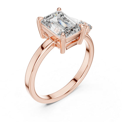 Women’s Diamond Drop Ring – Round Lab-Grown Stone in 18K White Gold – Pure Carat