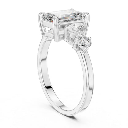 Women’s Diamond Drop Ring – Round Lab-Grown Stone in 18K White Gold – Pure Carat